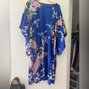 Soft satin kimono dress for sleep or lounge